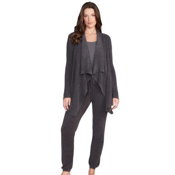 Barefoot Dreams Sweaters - Barefoot Dreams Cozy Chic Lightweight Draped open Front Cardigan S/M Gray